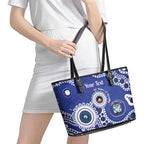 Bulldogs NAIDOC Week 2026 Personalised Leather Tote Bag 50 Years of Deadly Aboriginal Art