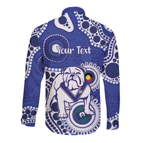 Bulldogs NAIDOC Week 2026 Personalised Long Sleeve Button Shirt 50 Years of Deadly Aboriginal Art