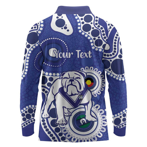 Bulldogs NAIDOC Week 2026 Personalised Long Sleeve Polo Shirt 50 Years of Deadly Aboriginal Art