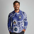 Bulldogs NAIDOC Week 2026 Personalised Long Sleeve Polo Shirt 50 Years of Deadly Aboriginal Art