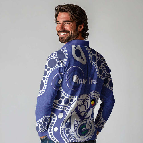 Bulldogs NAIDOC Week 2026 Personalised Long Sleeve Polo Shirt 50 Years of Deadly Aboriginal Art