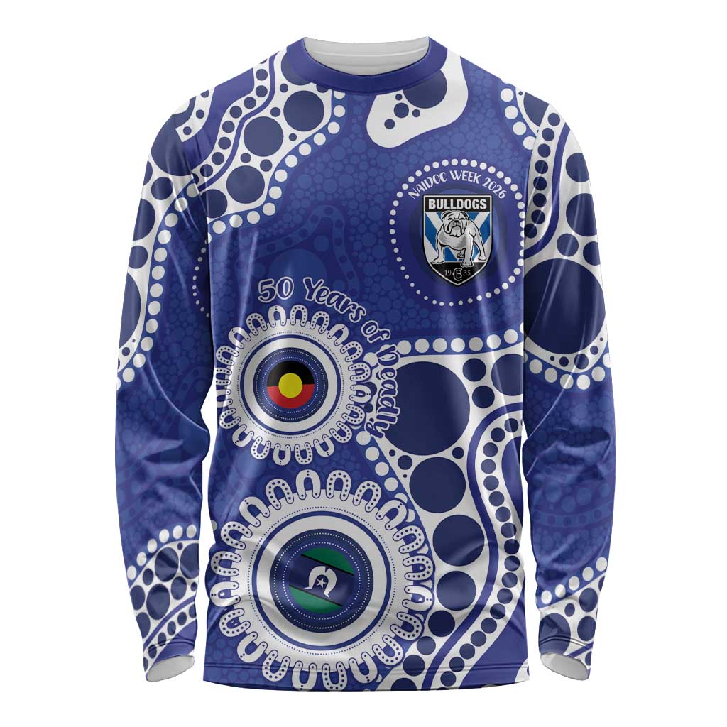 Bulldogs NAIDOC Week 2026 Personalised Long Sleeve Shirt 50 Years of Deadly Aboriginal Art