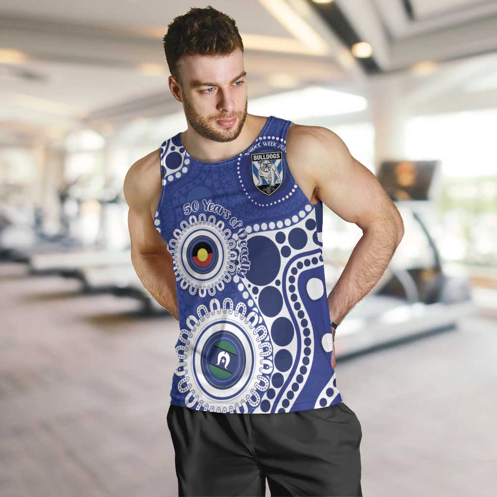 Bulldogs NAIDOC Week 2026 Personalised Men Tank Top 50 Years of Deadly Aboriginal Art