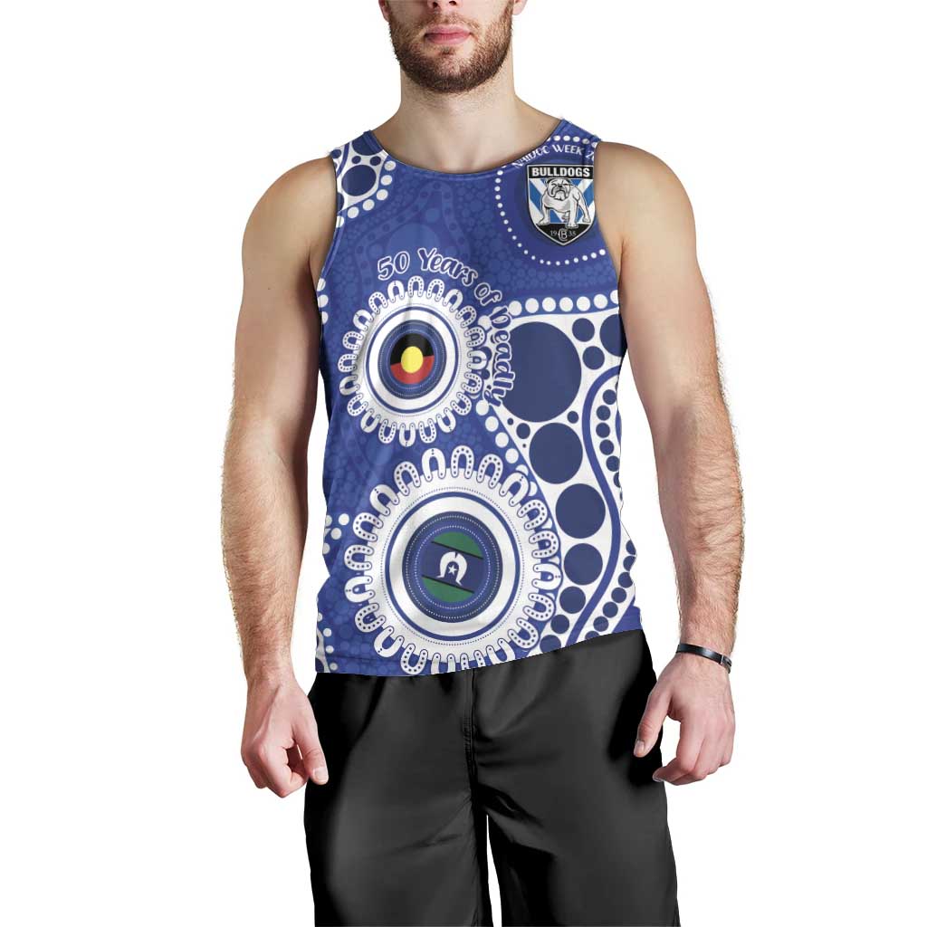 Bulldogs NAIDOC Week 2026 Personalised Men Tank Top 50 Years of Deadly Aboriginal Art