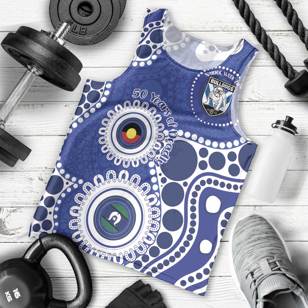 Bulldogs NAIDOC Week 2026 Personalised Men Tank Top 50 Years of Deadly Aboriginal Art