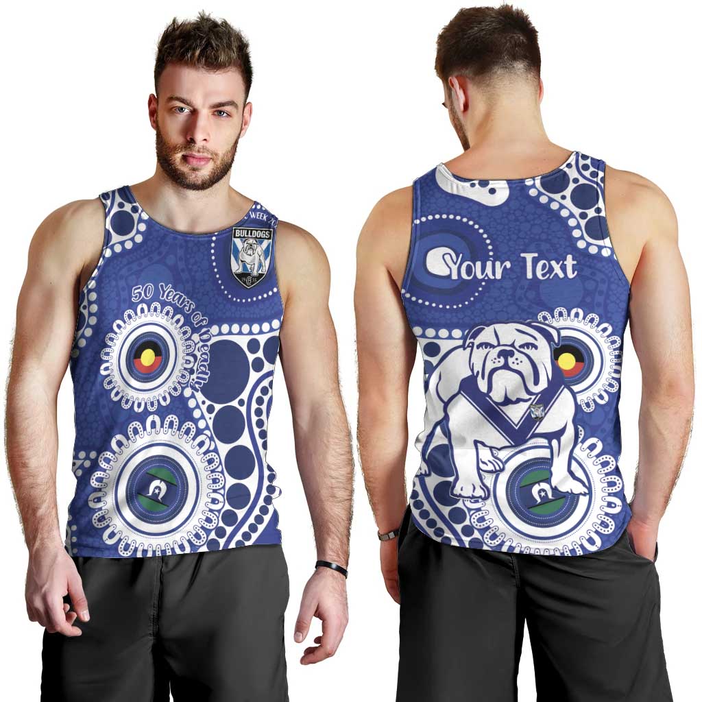 Bulldogs NAIDOC Week 2026 Personalised Men Tank Top 50 Years of Deadly Aboriginal Art
