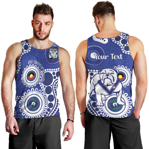 Bulldogs NAIDOC Week 2026 Personalised Men Tank Top 50 Years of Deadly Aboriginal Art