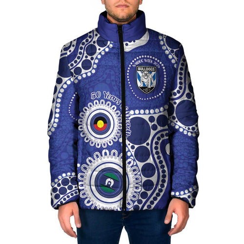 Bulldogs NAIDOC Week 2026 Personalised Padded Jacket 50 Years of Deadly Aboriginal Art
