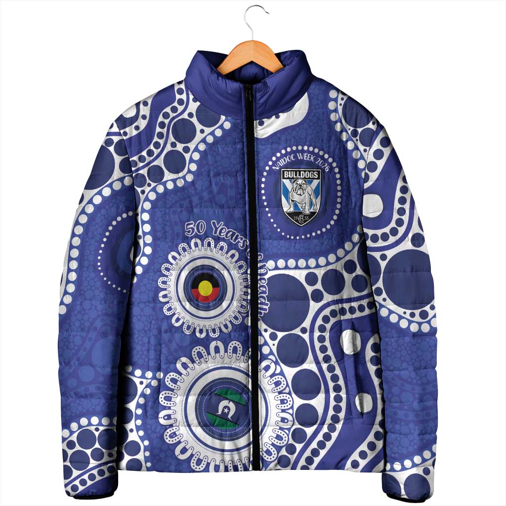 Bulldogs NAIDOC Week 2026 Personalised Padded Jacket 50 Years of Deadly Aboriginal Art