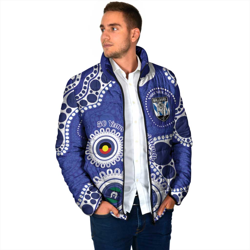 Bulldogs NAIDOC Week 2026 Personalised Padded Jacket 50 Years of Deadly Aboriginal Art