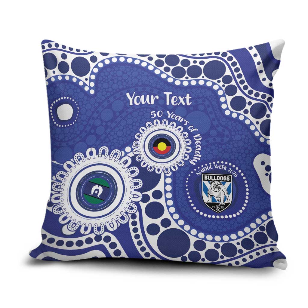 Bulldogs NAIDOC Week 2026 Personalised Pillow Cover 50 Years of Deadly Aboriginal Art