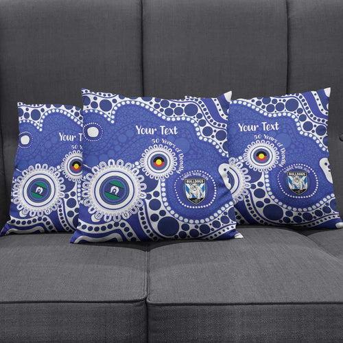 Bulldogs NAIDOC Week 2026 Personalised Pillow Cover 50 Years of Deadly Aboriginal Art