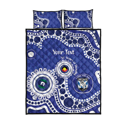 Bulldogs NAIDOC Week 2026 Personalised Quilt Bed Set 50 Years of Deadly Aboriginal Art