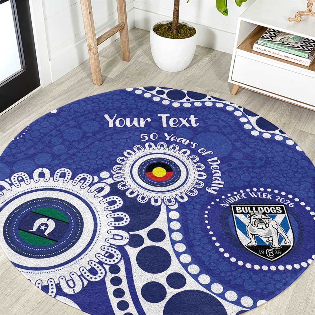 Bulldogs NAIDOC Week 2026 Personalised Round Carpet 50 Years of Deadly Aboriginal Art