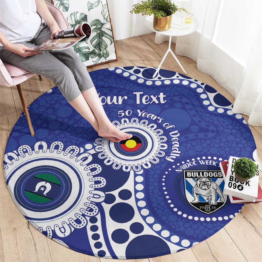 Bulldogs NAIDOC Week 2026 Personalised Round Carpet 50 Years of Deadly Aboriginal Art