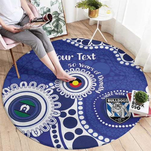 Bulldogs NAIDOC Week 2026 Personalised Round Carpet 50 Years of Deadly Aboriginal Art