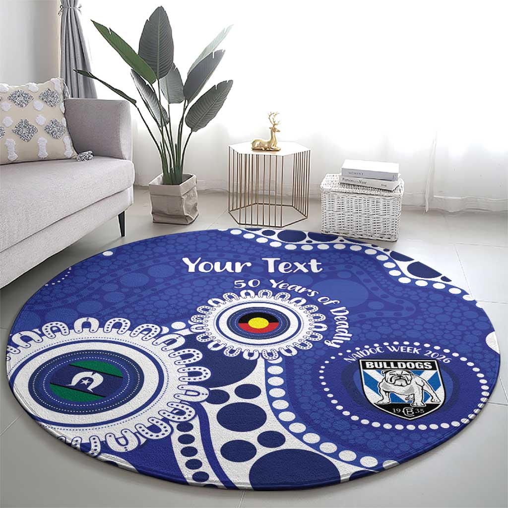 Bulldogs NAIDOC Week 2026 Personalised Round Carpet 50 Years of Deadly Aboriginal Art