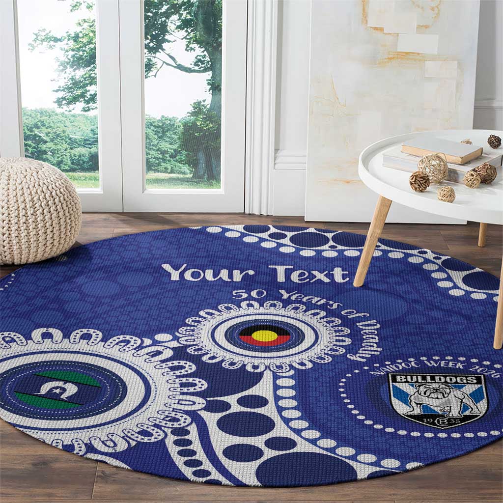 Bulldogs NAIDOC Week 2026 Personalised Round Carpet 50 Years of Deadly Aboriginal Art