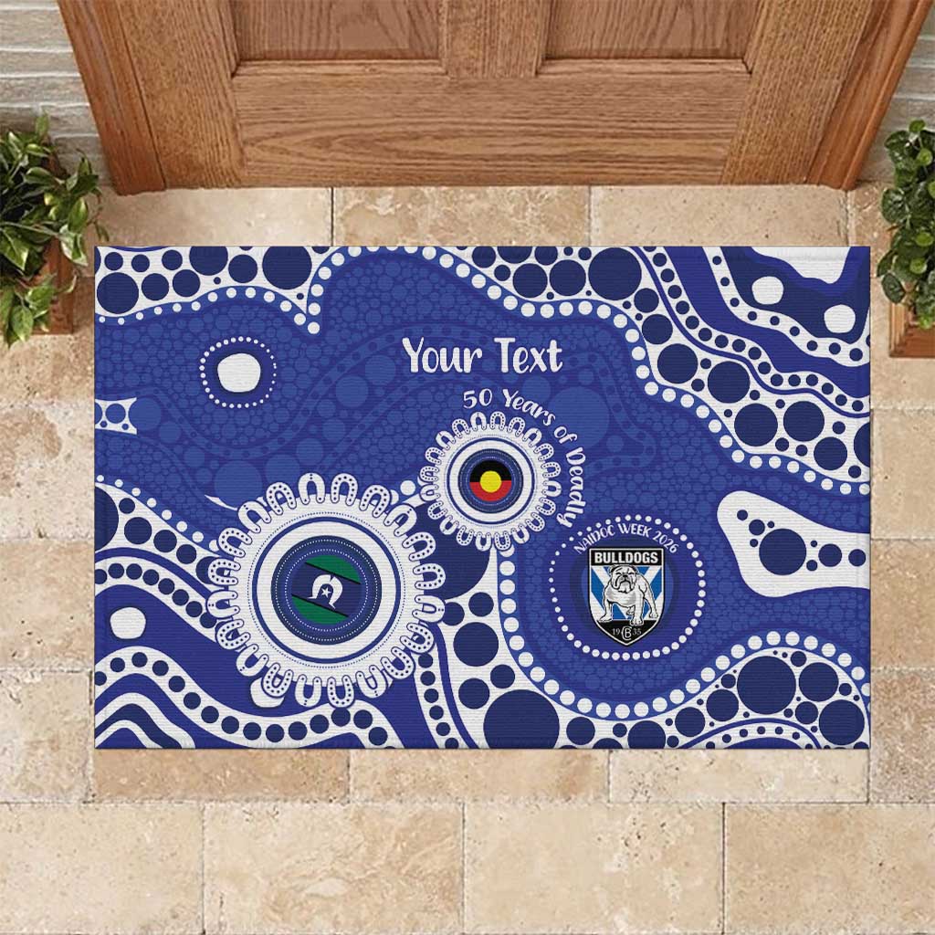 Bulldogs NAIDOC Week 2026 Personalised Rubber Doormat 50 Years of Deadly Aboriginal Art