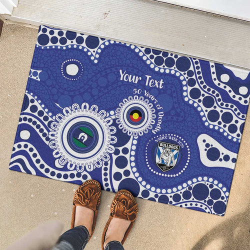 Bulldogs NAIDOC Week 2026 Personalised Rubber Doormat 50 Years of Deadly Aboriginal Art