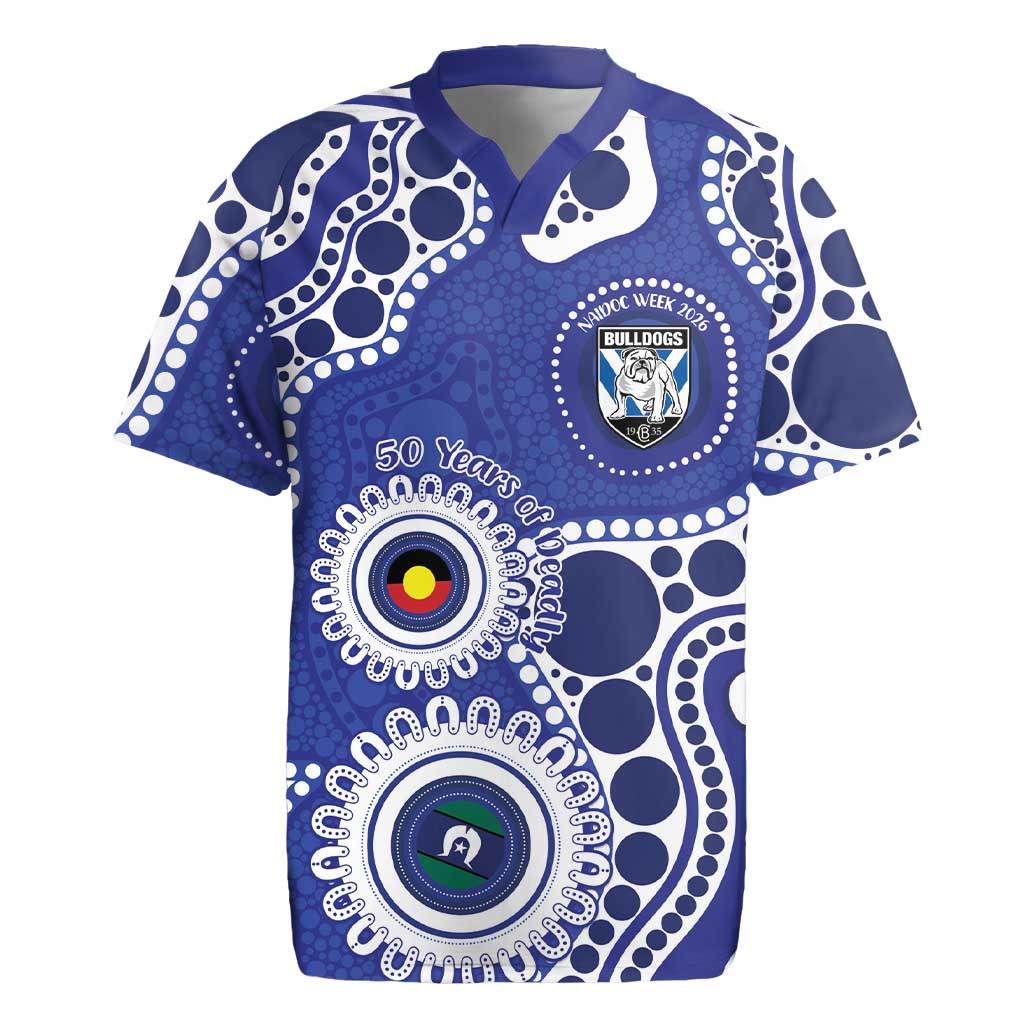 Bulldogs NAIDOC Week 2026 Personalised Rugby Jersey 50 Years of Deadly Aboriginal Art