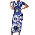 Bulldogs NAIDOC Week 2026 Personalised Short Sleeve Bodycon Dress 50 Years of Deadly Aboriginal Art