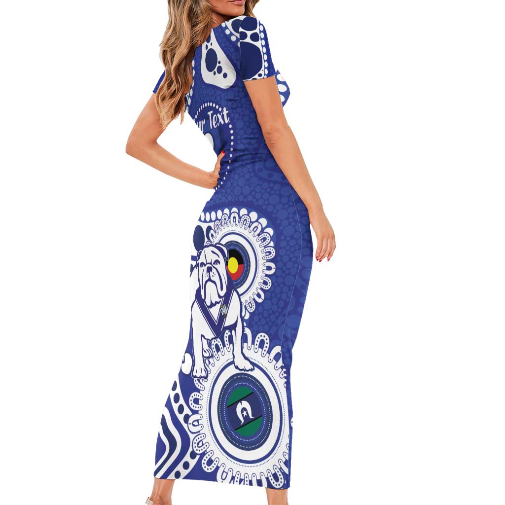 Bulldogs NAIDOC Week 2026 Personalised Short Sleeve Bodycon Dress 50 Years of Deadly Aboriginal Art