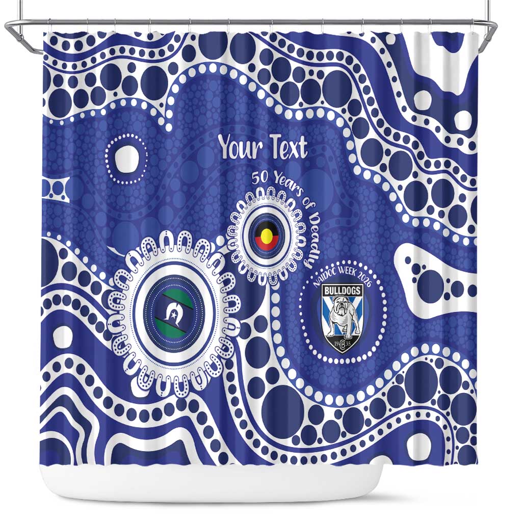 Bulldogs NAIDOC Week 2026 Personalised Shower Curtain 50 Years of Deadly Aboriginal Art