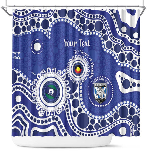 Bulldogs NAIDOC Week 2026 Personalised Shower Curtain 50 Years of Deadly Aboriginal Art