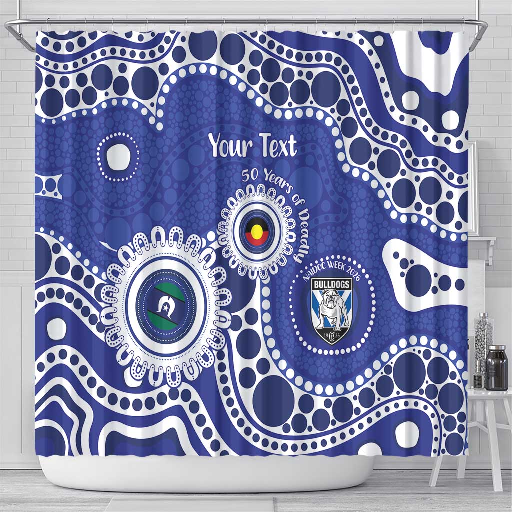Bulldogs NAIDOC Week 2026 Personalised Shower Curtain 50 Years of Deadly Aboriginal Art