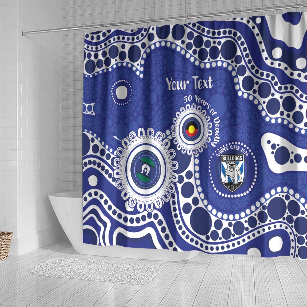 Bulldogs NAIDOC Week 2026 Personalised Shower Curtain 50 Years of Deadly Aboriginal Art