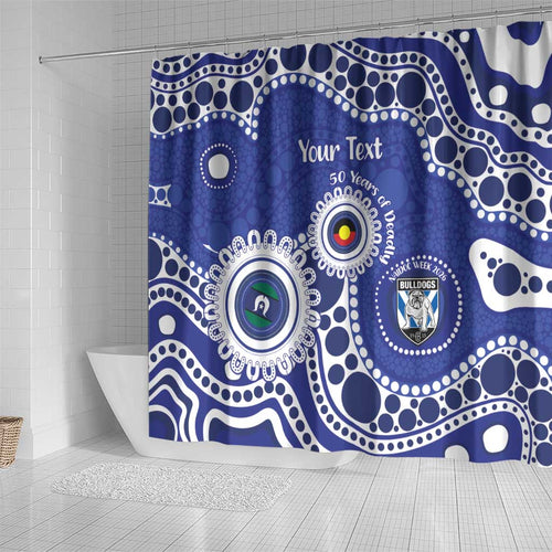 Bulldogs NAIDOC Week 2026 Personalised Shower Curtain 50 Years of Deadly Aboriginal Art