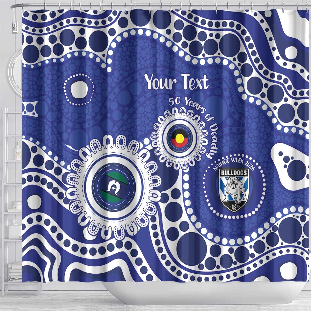 Bulldogs NAIDOC Week 2026 Personalised Shower Curtain 50 Years of Deadly Aboriginal Art