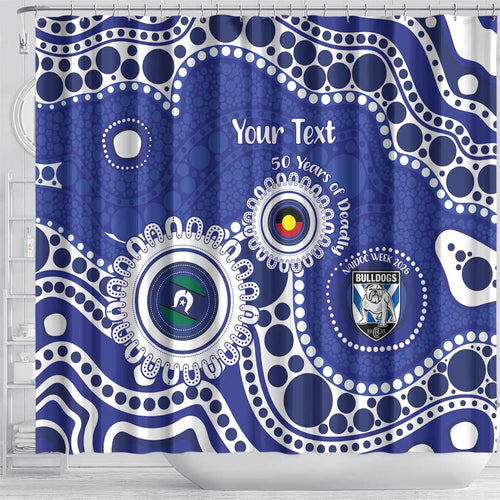 Bulldogs NAIDOC Week 2026 Personalised Shower Curtain 50 Years of Deadly Aboriginal Art