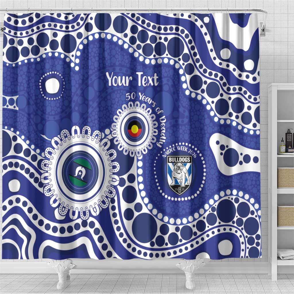 Bulldogs NAIDOC Week 2026 Personalised Shower Curtain 50 Years of Deadly Aboriginal Art