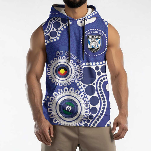Bulldogs NAIDOC Week 2026 Personalised Sleeveless Hoodie 50 Years of Deadly Aboriginal Art
