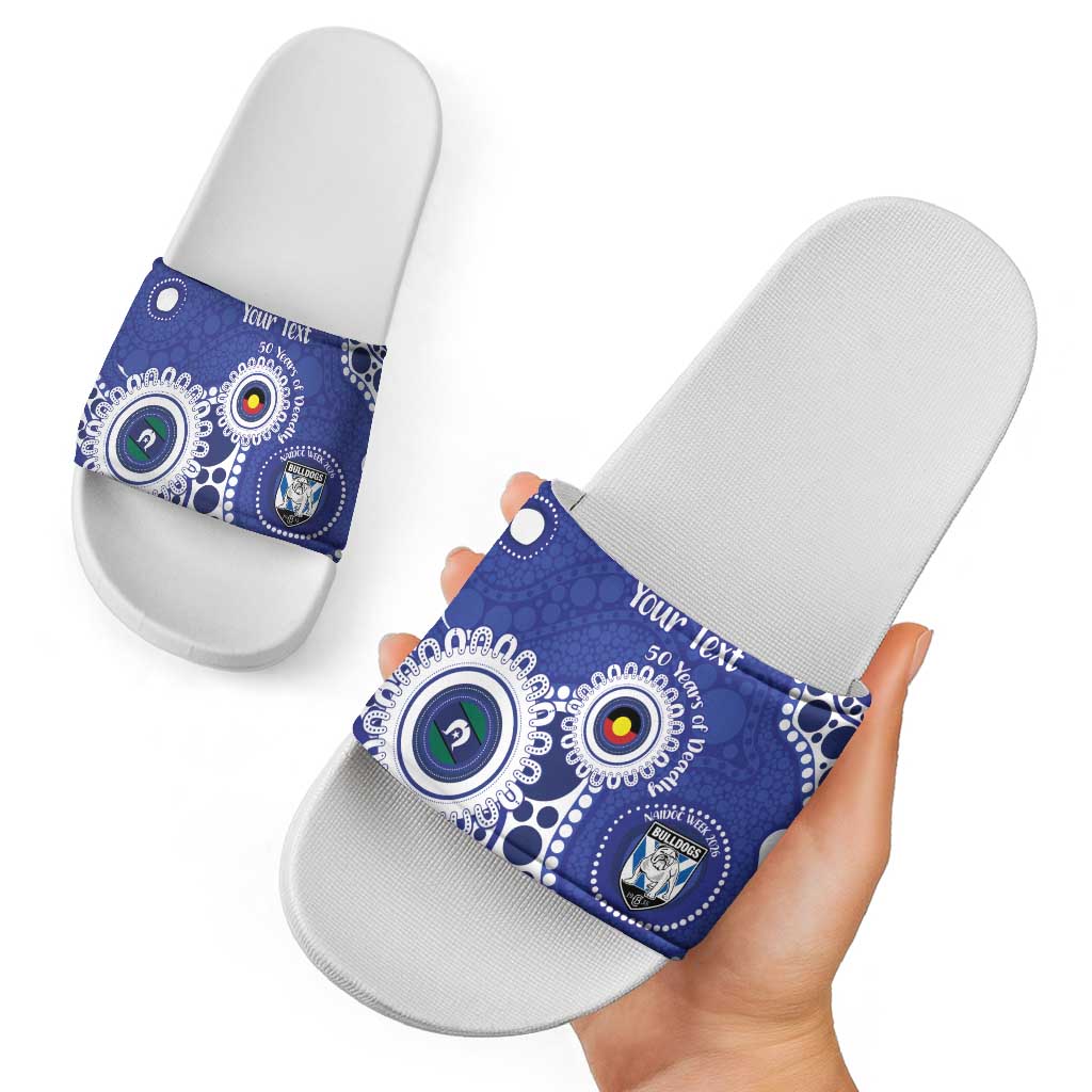 Bulldogs NAIDOC Week 2026 Personalised Slide Sandals 50 Years of Deadly Aboriginal Art