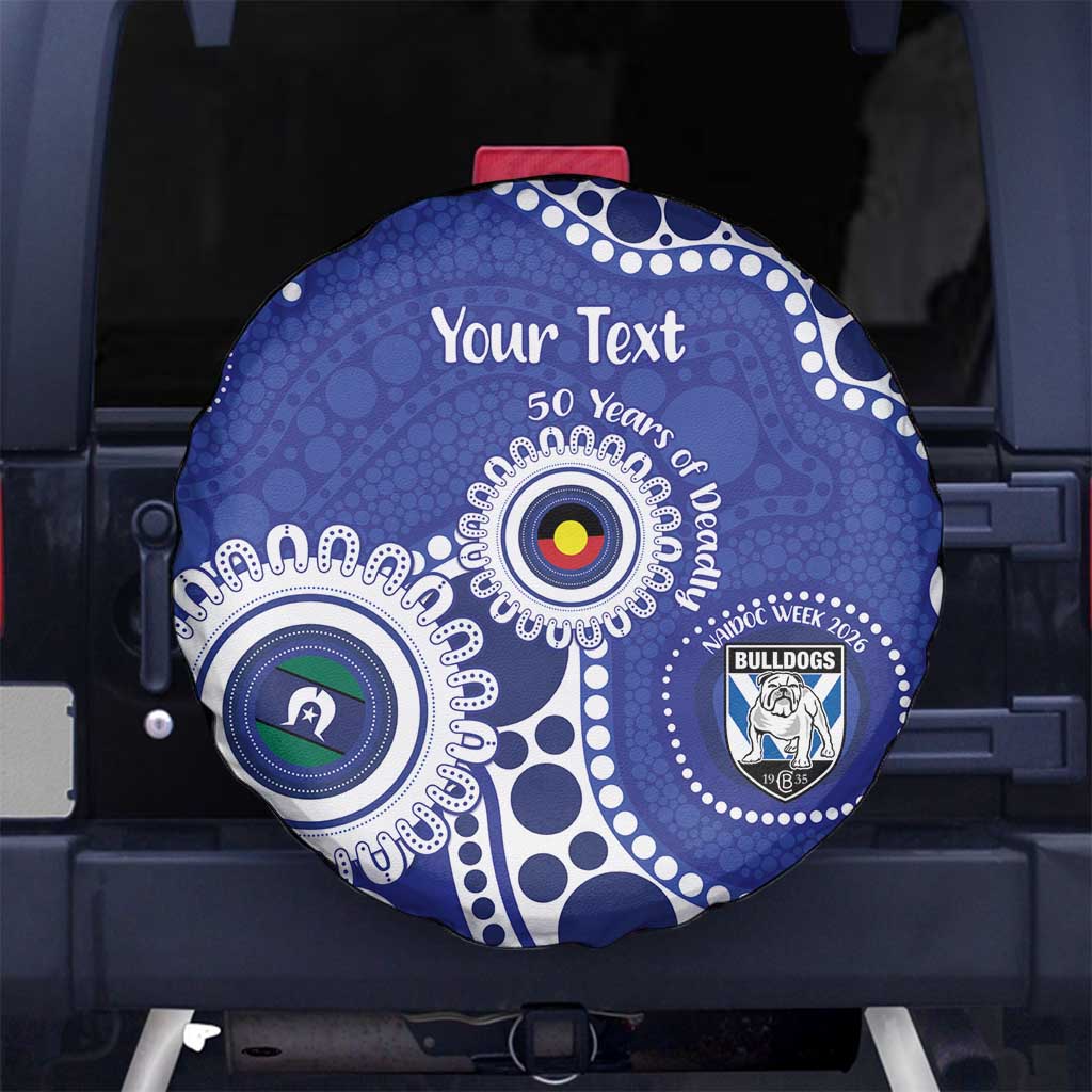 Bulldogs NAIDOC Week 2026 Personalised Spare Tire Cover 50 Years of Deadly Aboriginal Art