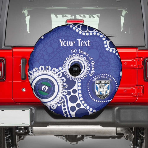 Bulldogs NAIDOC Week 2026 Personalised Spare Tire Cover 50 Years of Deadly Aboriginal Art