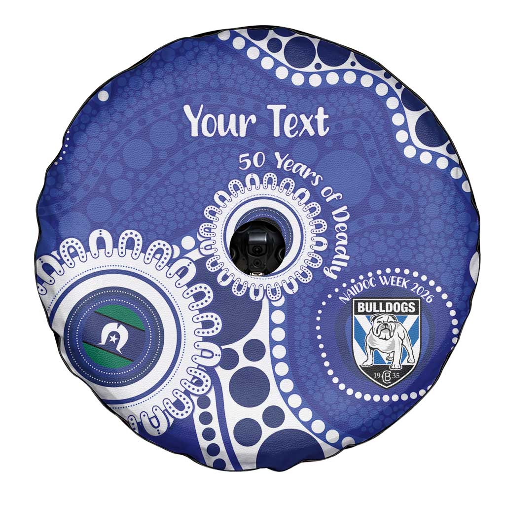 Bulldogs NAIDOC Week 2026 Personalised Spare Tire Cover 50 Years of Deadly Aboriginal Art