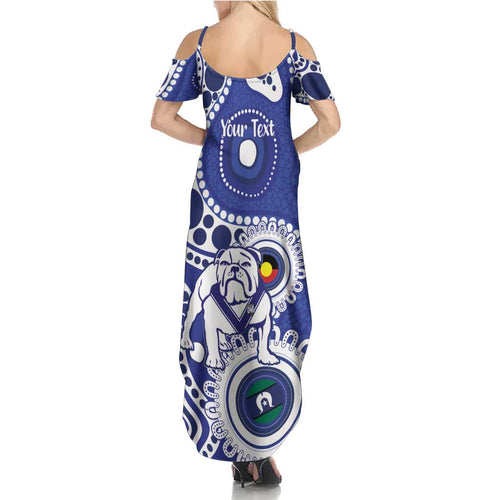 Bulldogs NAIDOC Week 2026 Personalised Summer Maxi Dress 50 Years of Deadly Aboriginal Art