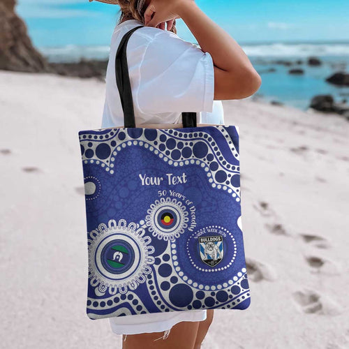 Bulldogs NAIDOC Week 2026 Personalised Tote Bag 50 Years of Deadly Aboriginal Art