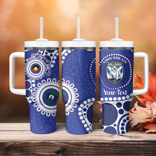 Bulldogs NAIDOC Week 2026 Personalised Tumbler With Handle 50 Years of Deadly Aboriginal Art
