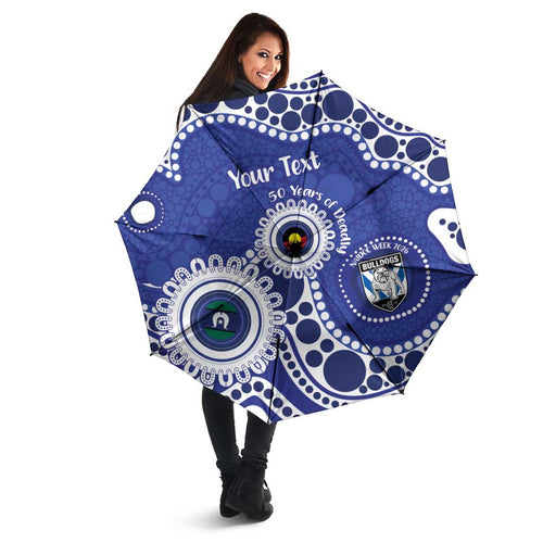 Bulldogs NAIDOC Week 2026 Personalised Umbrella 50 Years of Deadly Aboriginal Art