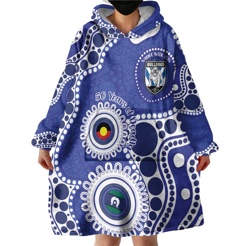 Bulldogs NAIDOC Week 2026 Personalised Wearable Blanket Hoodie 50 Years of Deadly Aboriginal Art