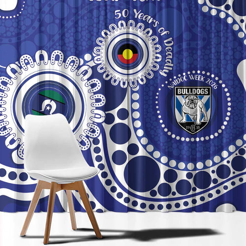 Bulldogs NAIDOC Week 2026 Personalised Window Curtain 50 Years of Deadly Aboriginal Art