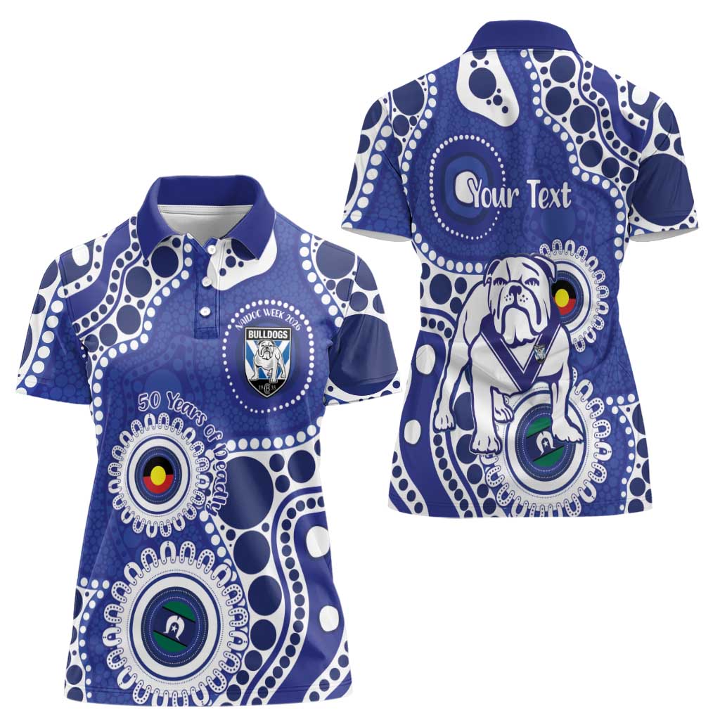 Bulldogs NAIDOC Week 2026 Personalised Women Polo Shirt 50 Years of Deadly Aboriginal Art