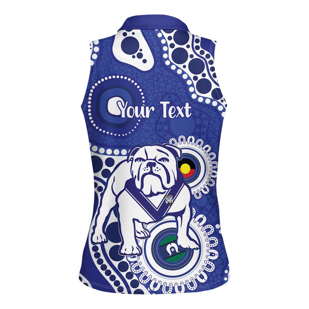 Bulldogs NAIDOC Week 2026 Personalised Women Sleeveless Polo Shirt 50 Years of Deadly Aboriginal Art