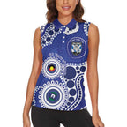 Bulldogs NAIDOC Week 2026 Personalised Women Sleeveless Polo Shirt 50 Years of Deadly Aboriginal Art