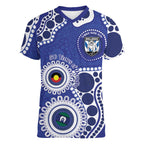 Bulldogs NAIDOC Week 2026 Personalised Women V-Neck T-Shirt 50 Years of Deadly Aboriginal Art